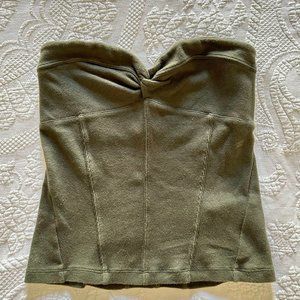Free People Olive Green Corset Tube Top, size xs/s